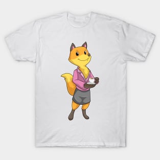 Fox as Secretary with Coffee Cup T-Shirt